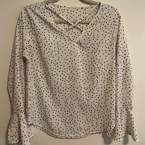 Long Sleeve Polka Dot Blouse